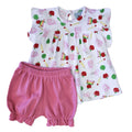 The Smiley Crab School Print Ruffle Bloomer Set