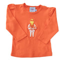 The Smiley Crab Orange Cheerleader w/Pom Poms LS Shirt