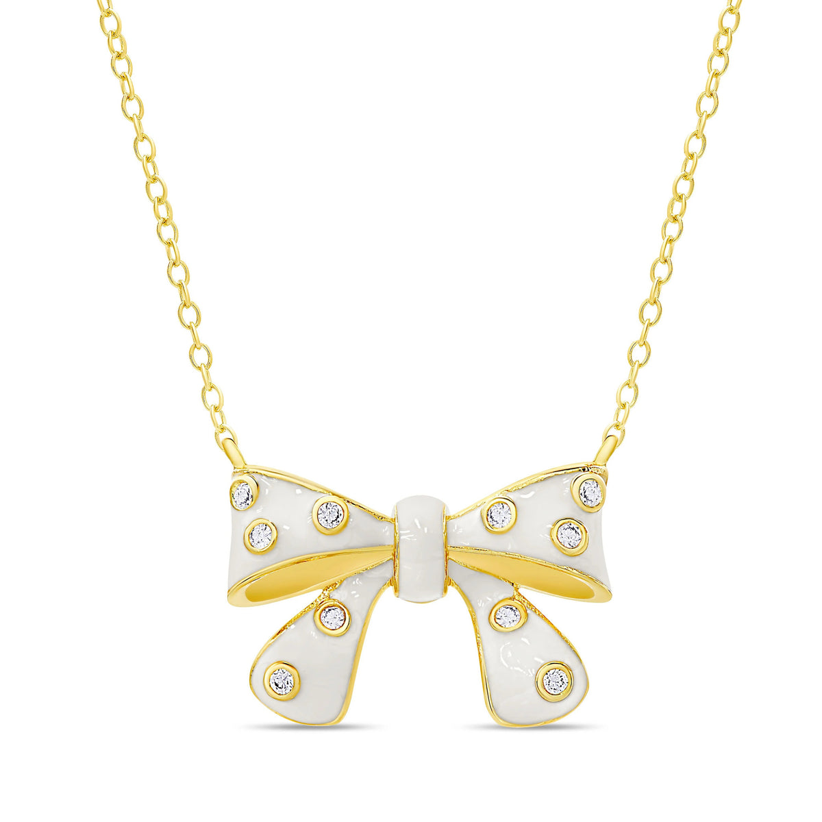 Lily Nily Bow Necklace w/CZ