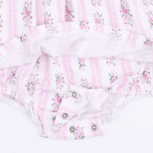 Angel Dear Bella Rose Stripe - Long Sleeve Smocked Ruffle Bubble with Skirt