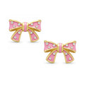 Lily Nily Bow Stud Earrings w/Crystals