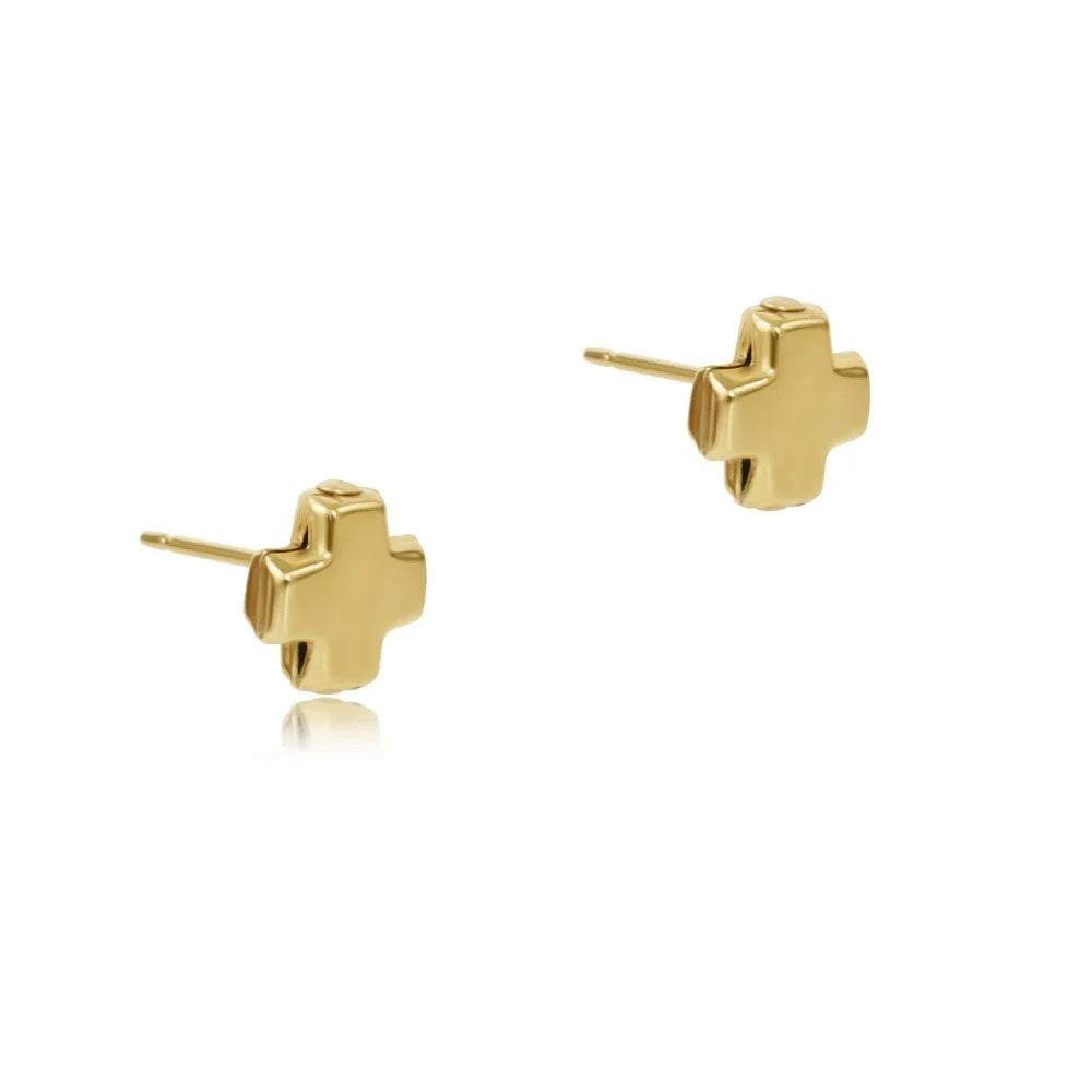 ENewton Signature Cross Gold Stud - Gold