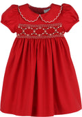 Luli&Me Red Classic Smocked Dress