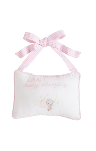Little English Baby Sleeping Door Pillow - Pink