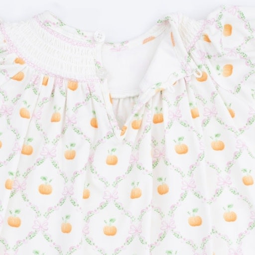 Angel Dear Pretty Pumpkin Trellis Bishop Dress and Bloomer