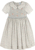 Luli&Me Blue Fall Blossom Smock Dress