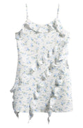 Ava & Yelly Blue Floral Ruffle Dress