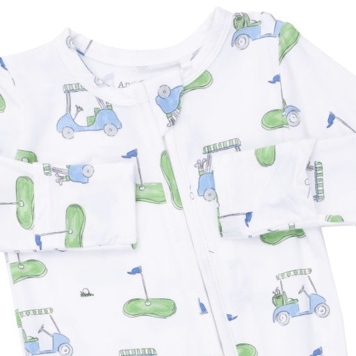 Angel Dear Golf Carts Blue Zipper Footie