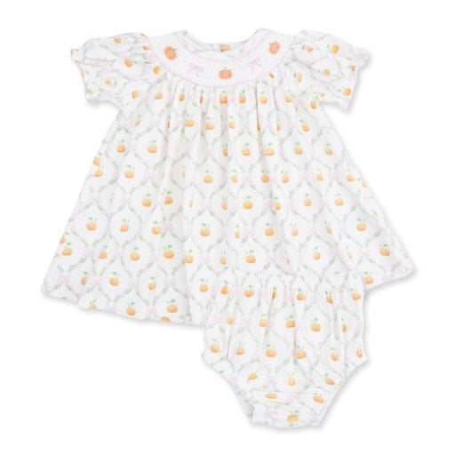 Angel Dear Pretty Pumpkin Trellis Bishop Dress and Bloomer