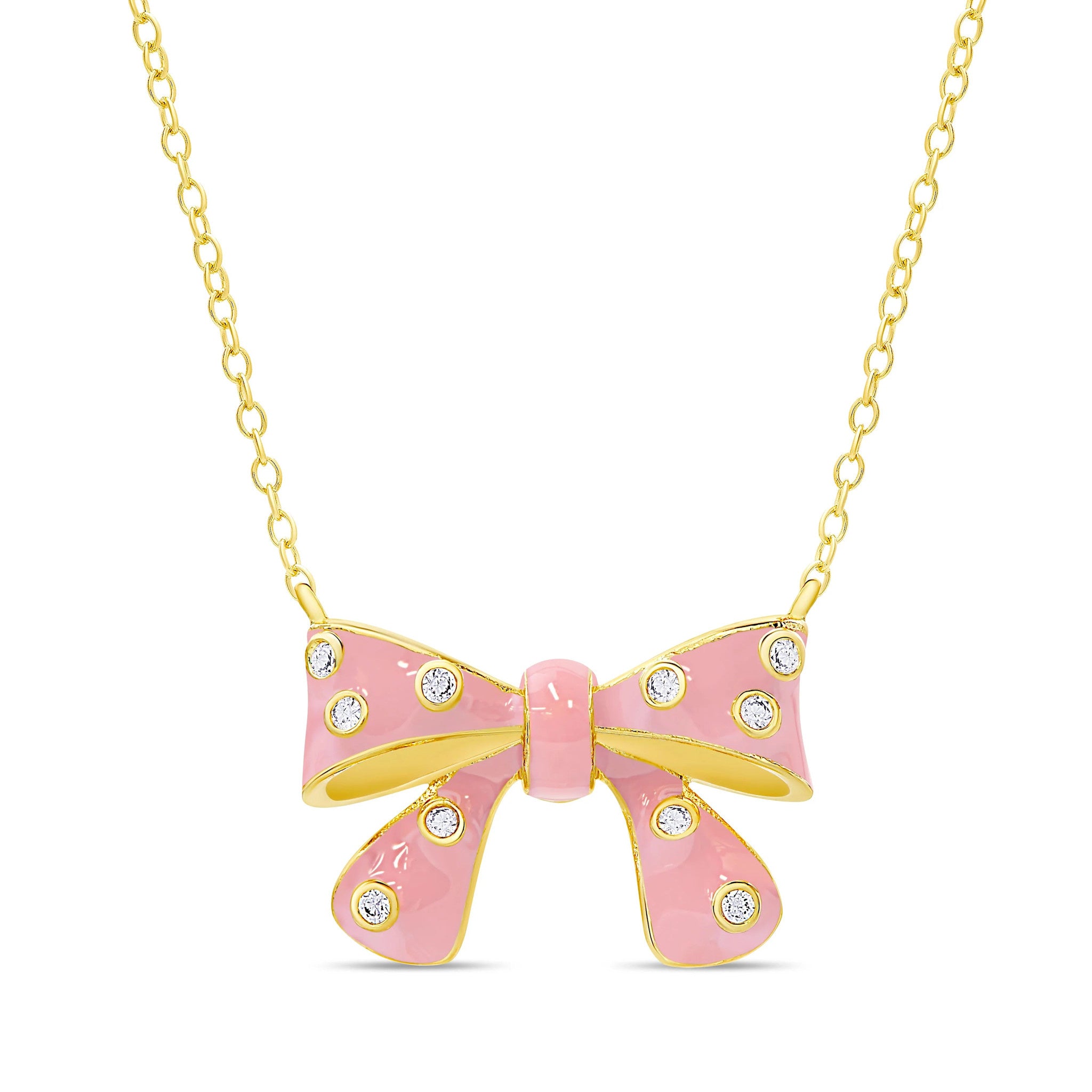 Lily Nily Bow Necklace w/CZ