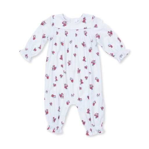 Angel Dear Alyssa Floral Smocked Romper