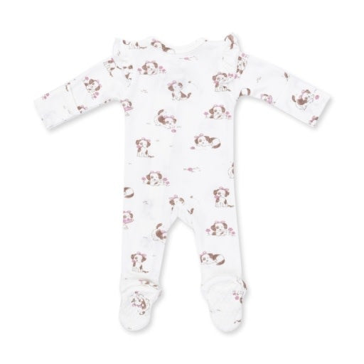Angel Dear Explorer Puppy Pink Zipper Footie