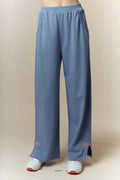 Peach Love Dusty Blue Bow Detail Pants