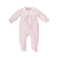 Babidu Pink Emb Dot Collar Footie