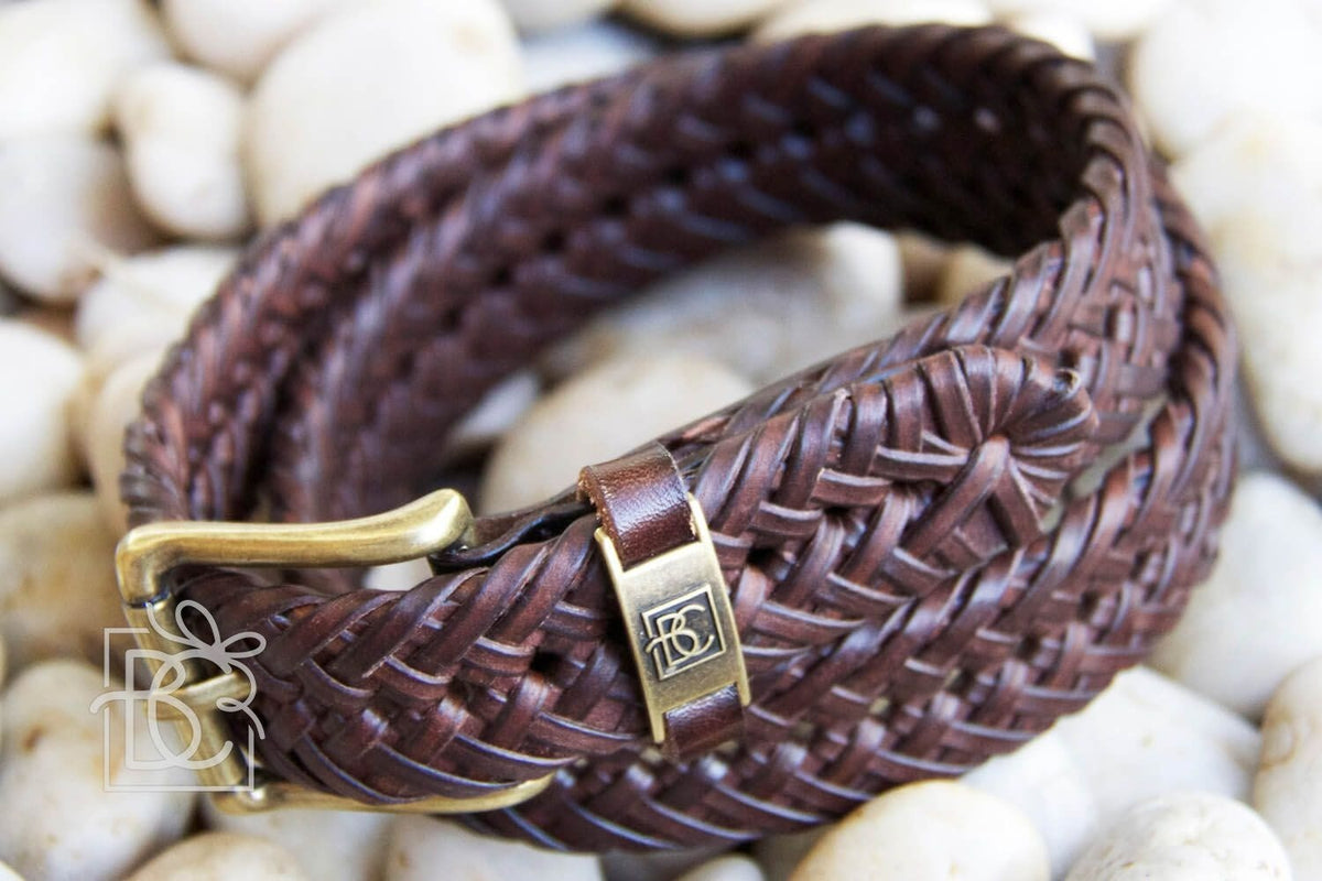 Beyond Creations Brown Braided Leather Belt