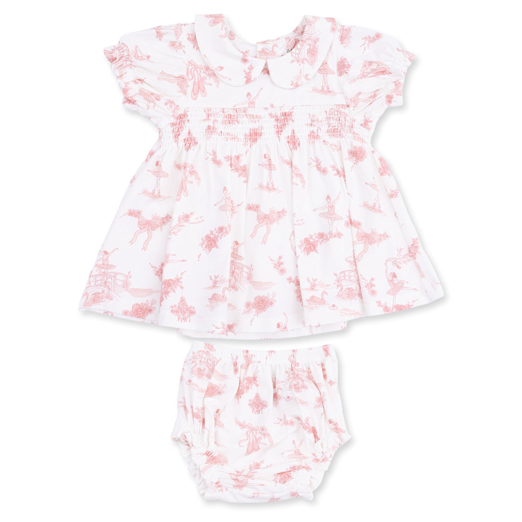 Angel Dear Ballet Toile Smocked Dress Set