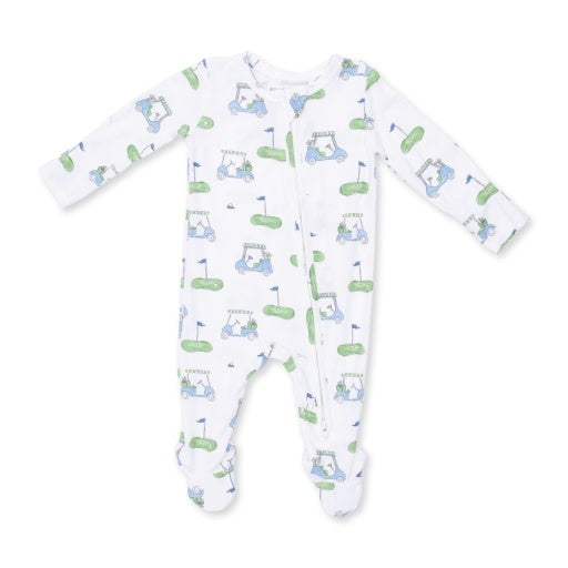 Angel Dear Golf Carts Blue Zipper Footie