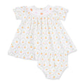 Angel Dear Pretty Pumpkin Trellis Bishop Dress and Bloomer
