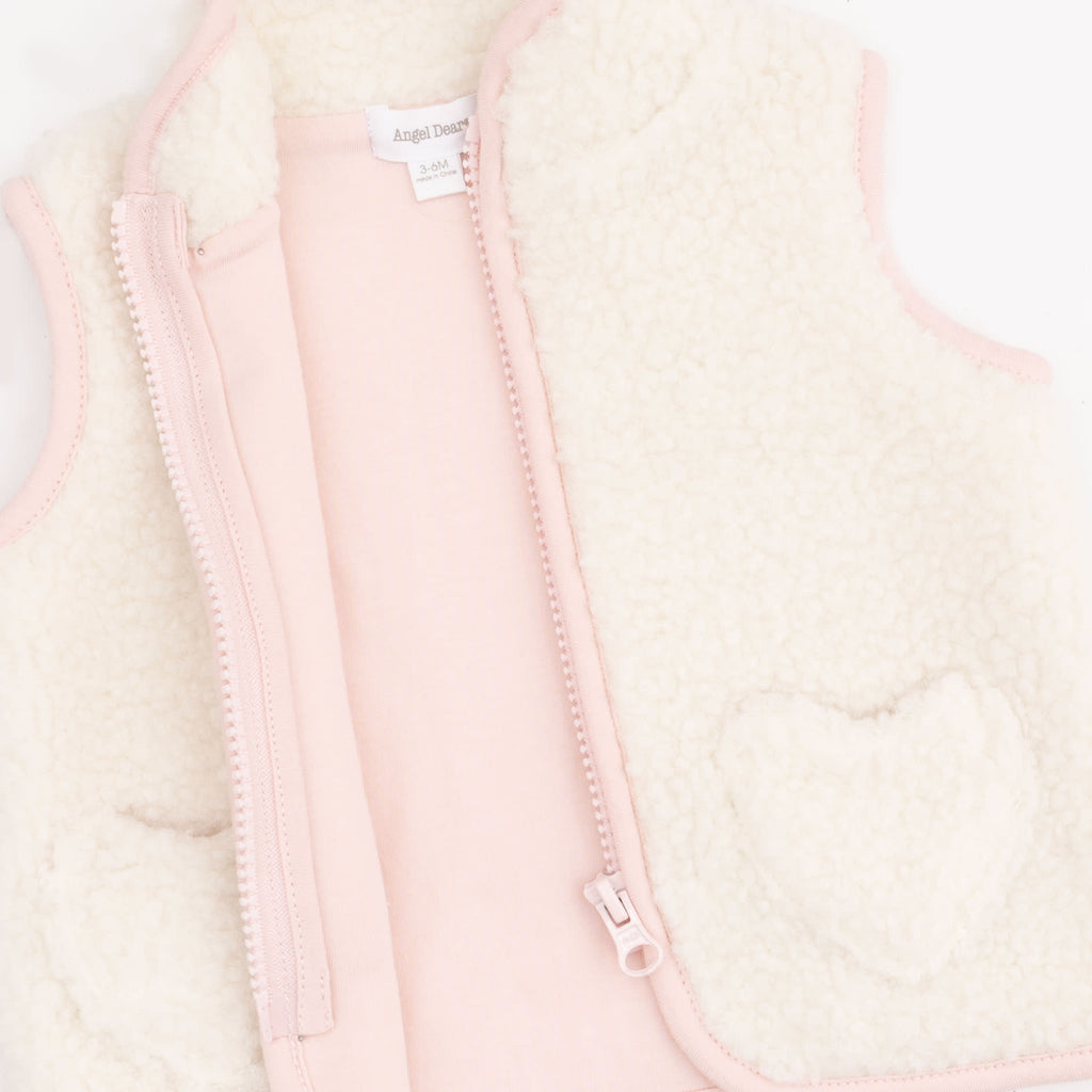 Angel Dear Sherpa Vest with Heart Pockets