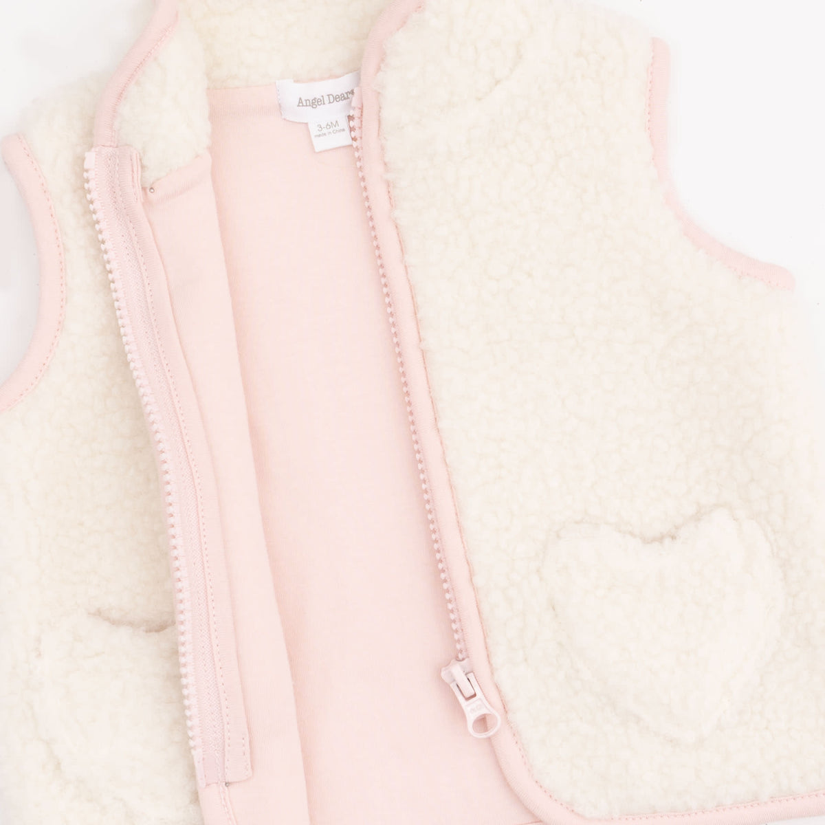 Angel Dear Sherpa Vest with Heart Pockets