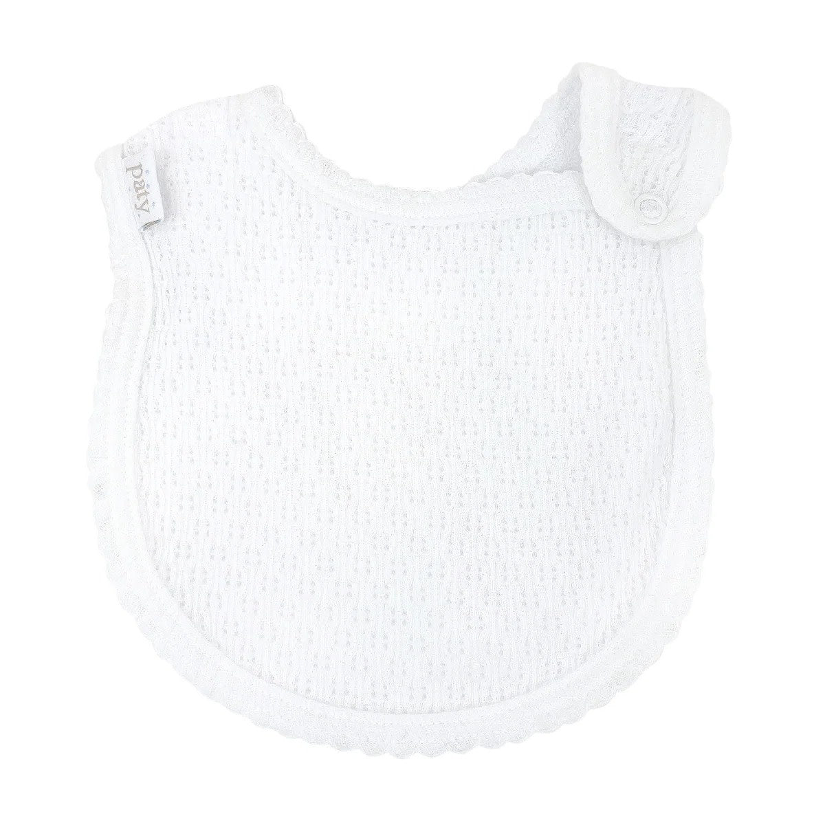 Paty White Shoulder Snap Bib