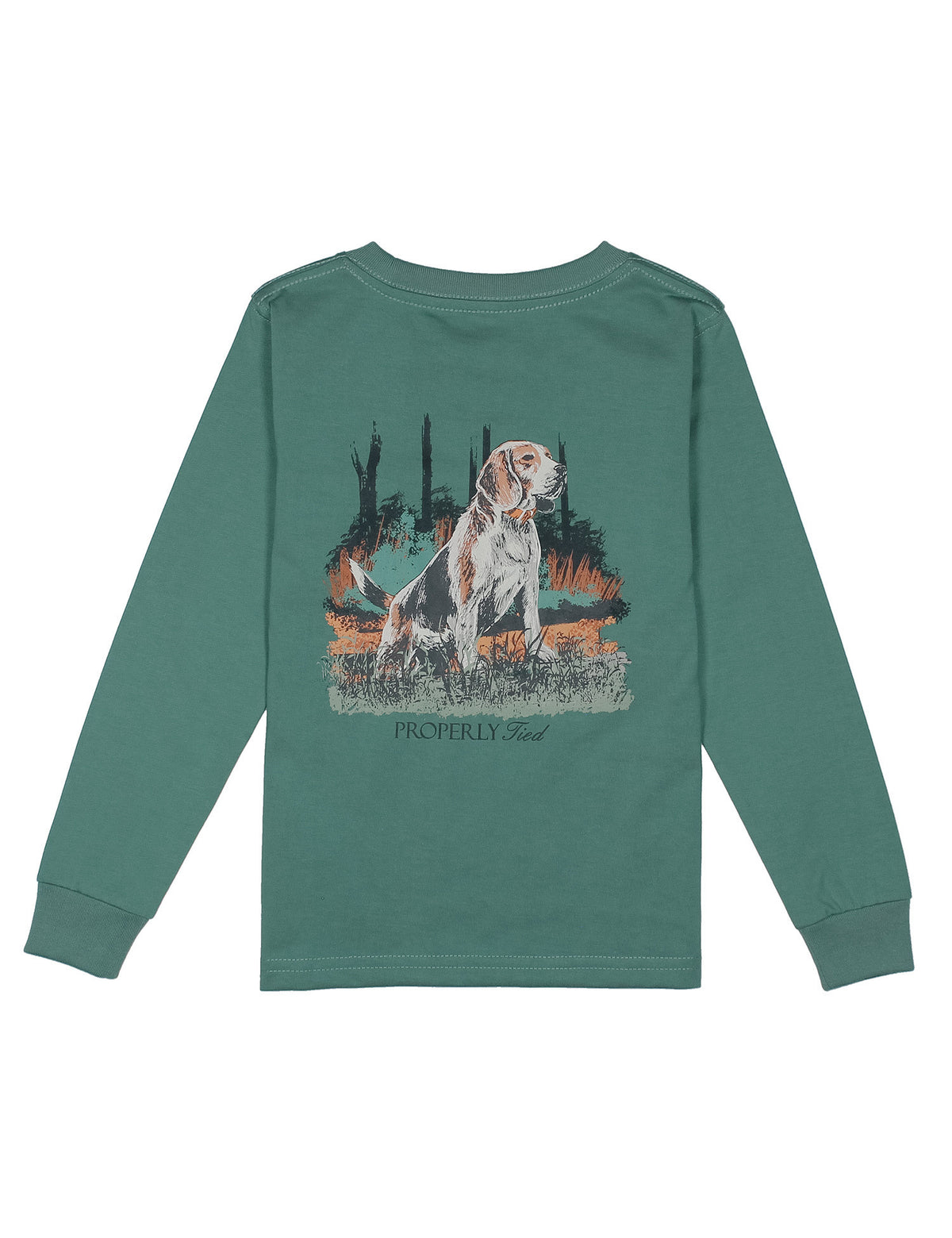 Properly Tied Beagle Marine Green LS Tee