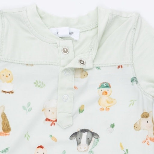 Angel Dear Baby Farm Faces Romper