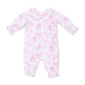 Angel Dear Golf Toile Pink Smocked Romper
