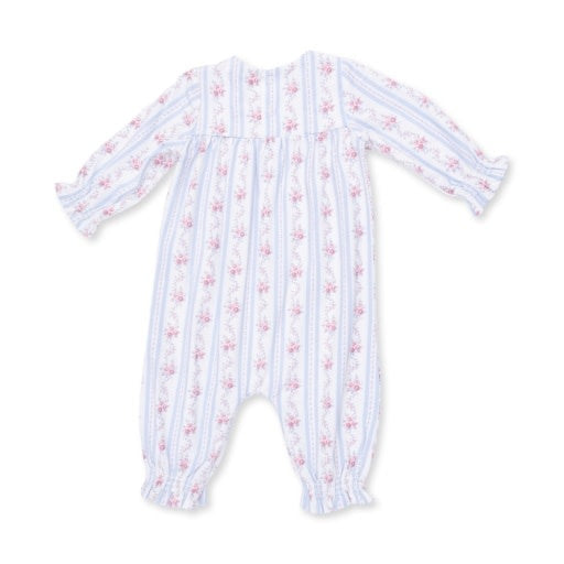 Angel Dear Anna Floral Stripe - Smocked Long Sleeve Romper