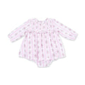 Angel Dear Bella Rose Stripe - Long Sleeve Smocked Ruffle Bubble with Skirt