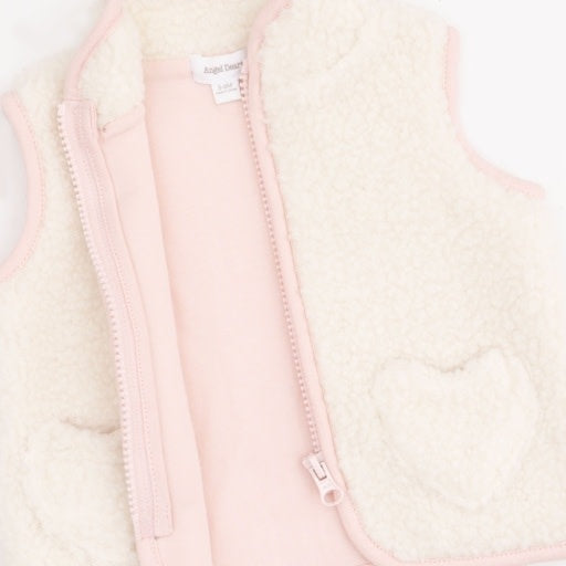 Angel Dear Sherpa Vest with Heart Pockets