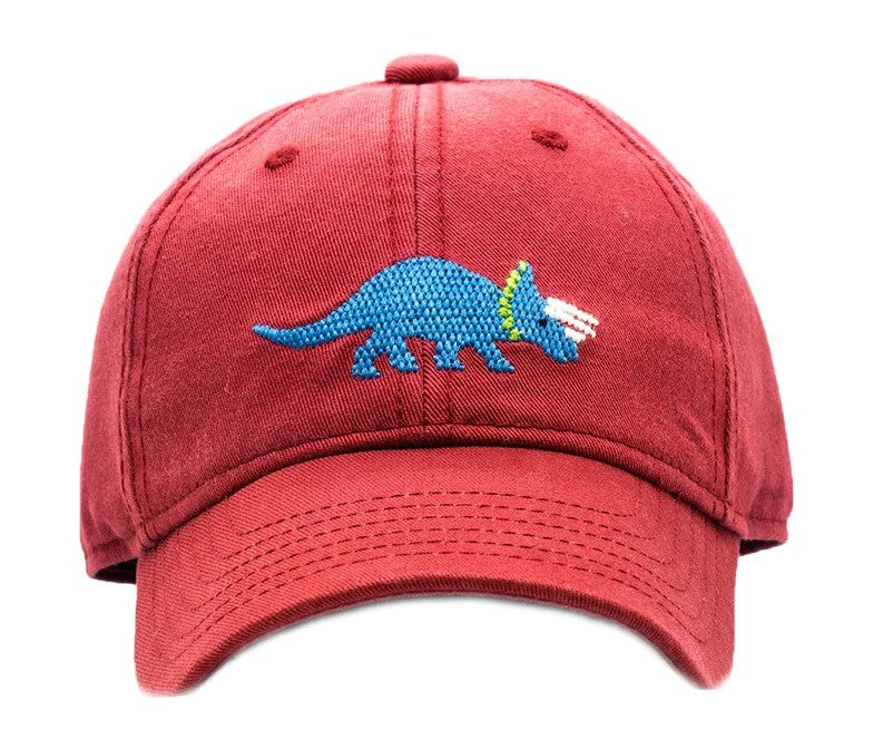 Harding Lane Needlepoint Baseball Hat-Dino