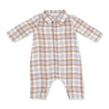 Angel Dear Western Plaid Polo Button Down Romper