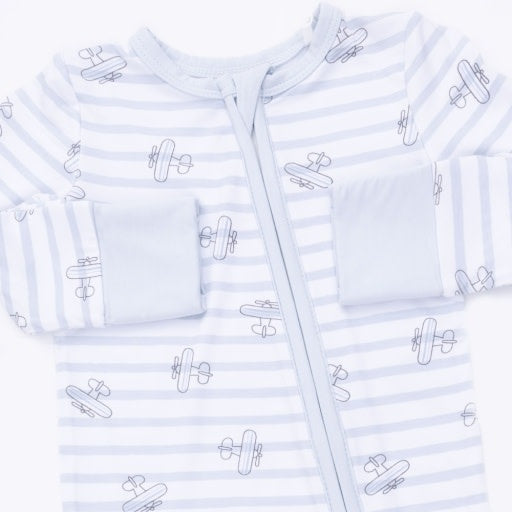 Angel Dear Airplane Stripe Convertible Romper