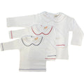 Luigi Kids Navy Trim White PP Collar Shirt