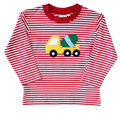 Luigi Kids Red Stripe Cement Mixer LS Shirt
