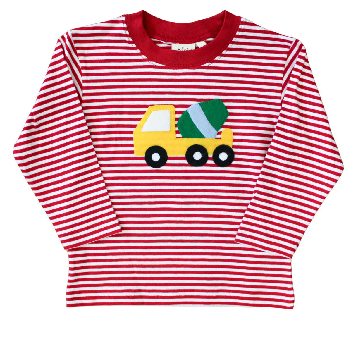 Luigi Kids Red Stripe Cement Mixer LS Shirt