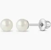 In Season Jewlery 4mm Freshwater Pearl SS Earrings
