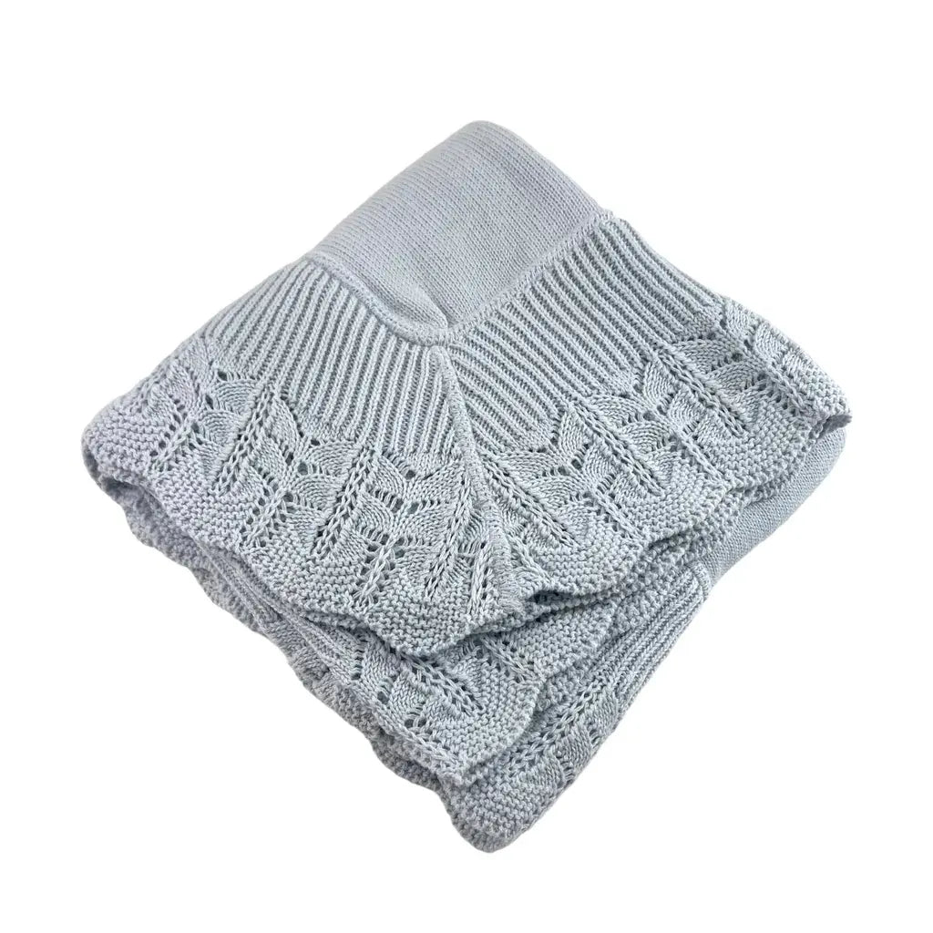 A Soft Idea Cotton Jersey Blanket w/Scalloped Lace Border