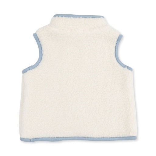 Angel Dear Sherpa Cream & Blue Zip Vest