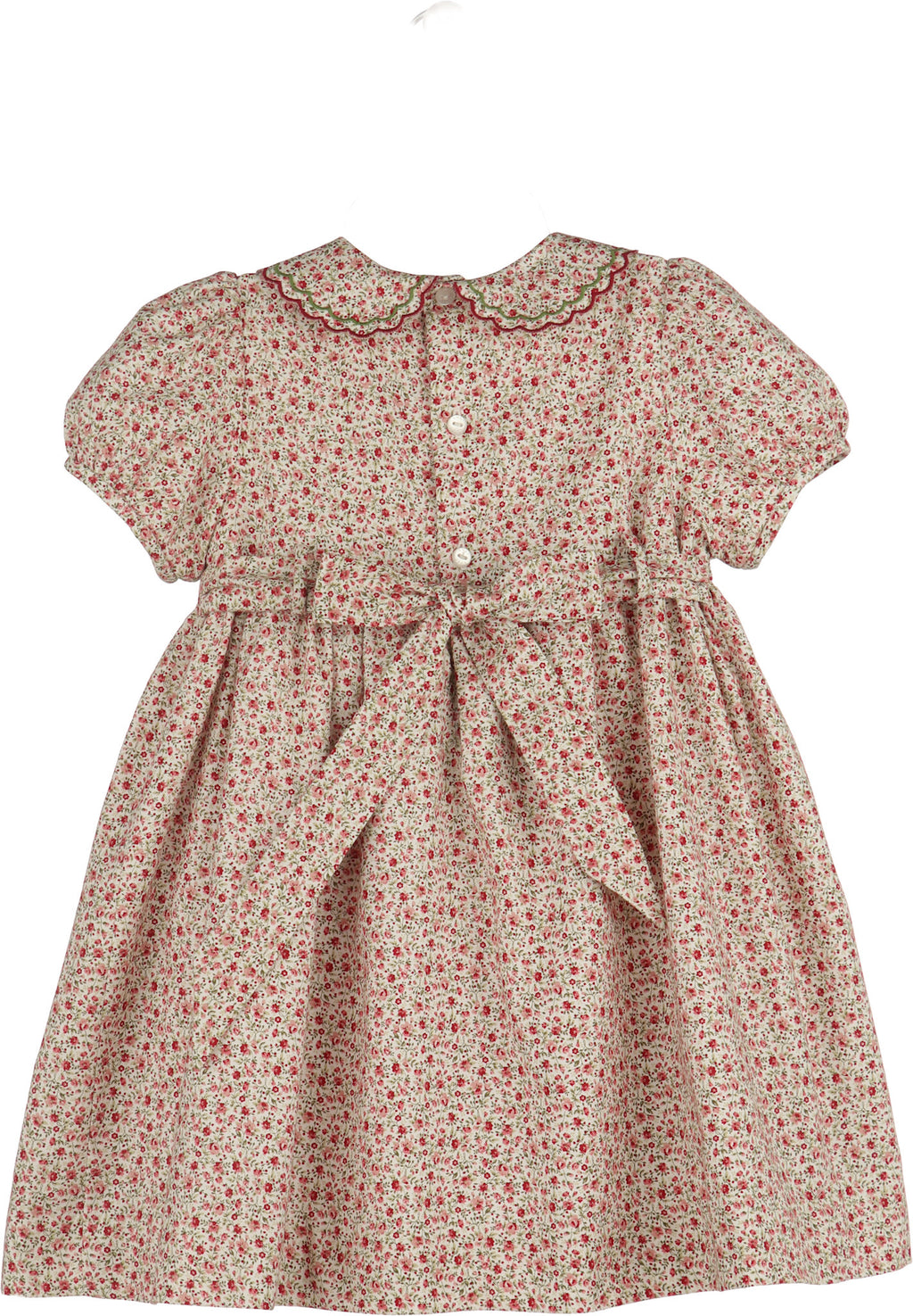 Luli&Me Red Mulberry Floral Smocked Dress