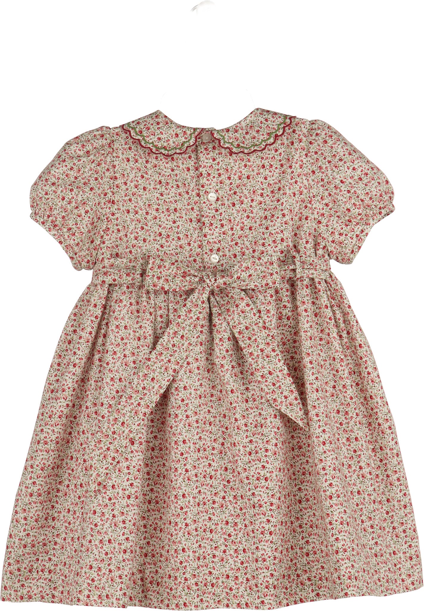 Luli&Me Red Mulberry Floral Smocked Dress