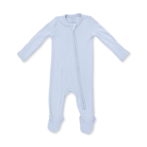 Angel Dear Solid Sheer Blue Rib - 2 Way Zipper Footie