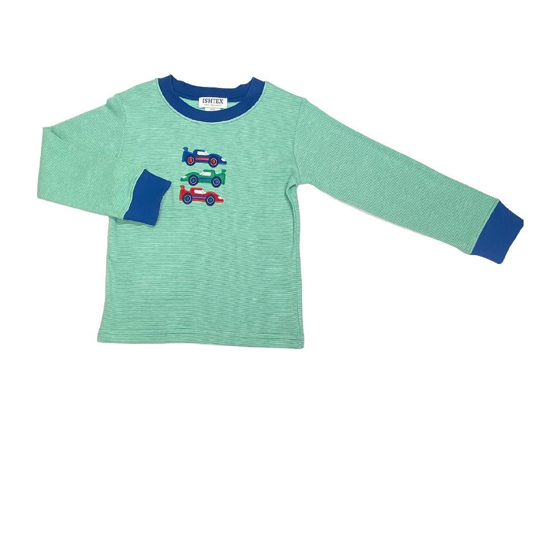 Ishtex Green Stripe Race Car LS Shirt