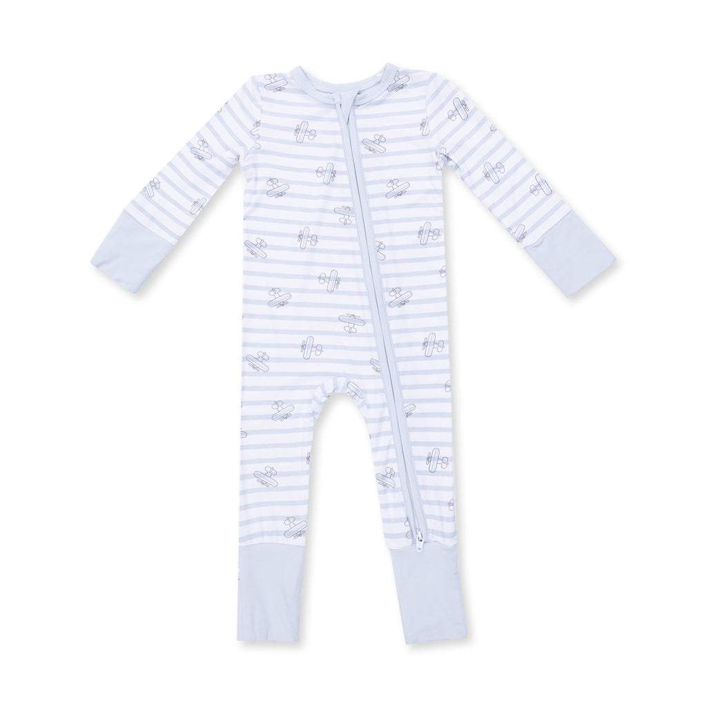 Angel Dear Airplane Stripe Convertible Romper