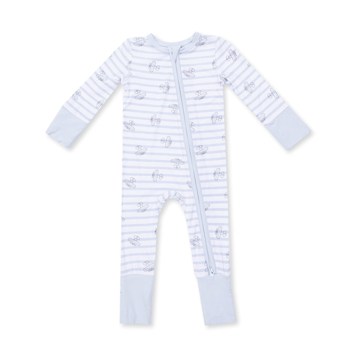 Angel Dear Airplane Stripe Convertible Romper