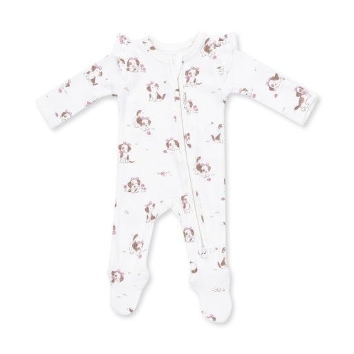 Angel Dear Explorer Puppy Pink Zipper Footie