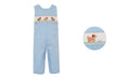 Petit Bebe Blue Gingham Smocked Puppy JohnJohn