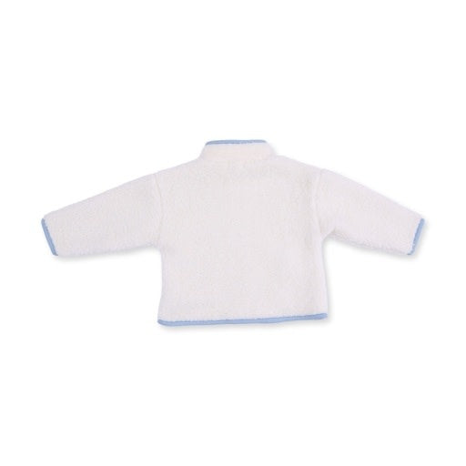 Angel Dear Sherpa Cream & Blue Zip Jacket