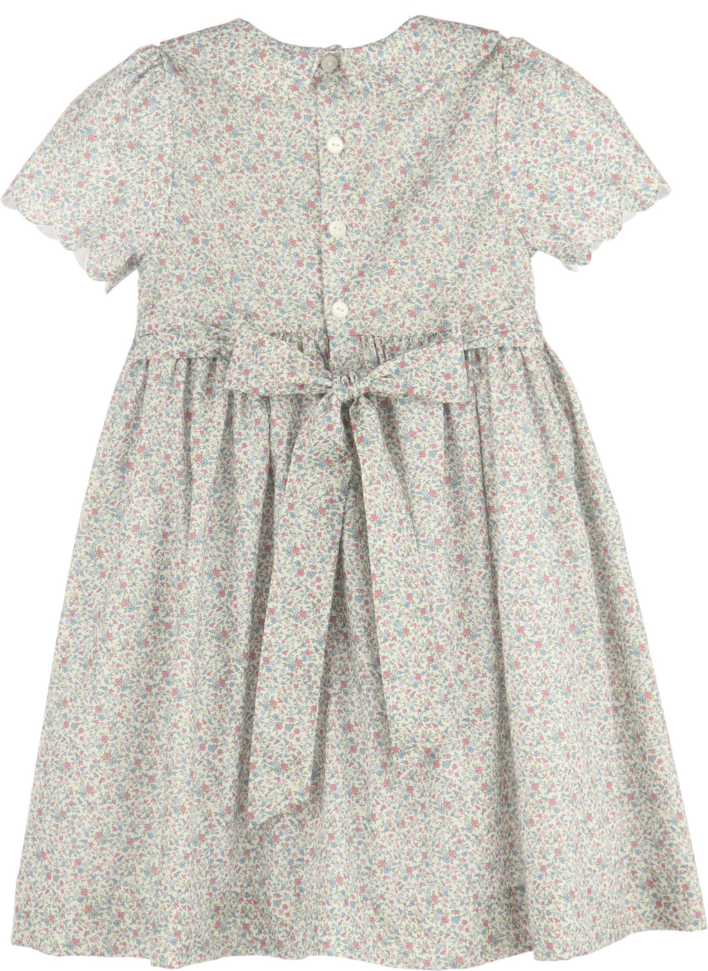 Luli&Me Blue Fall Blossom Smock Dress